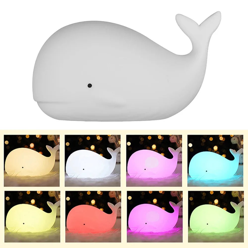 Soft Silicone Whale Night Light