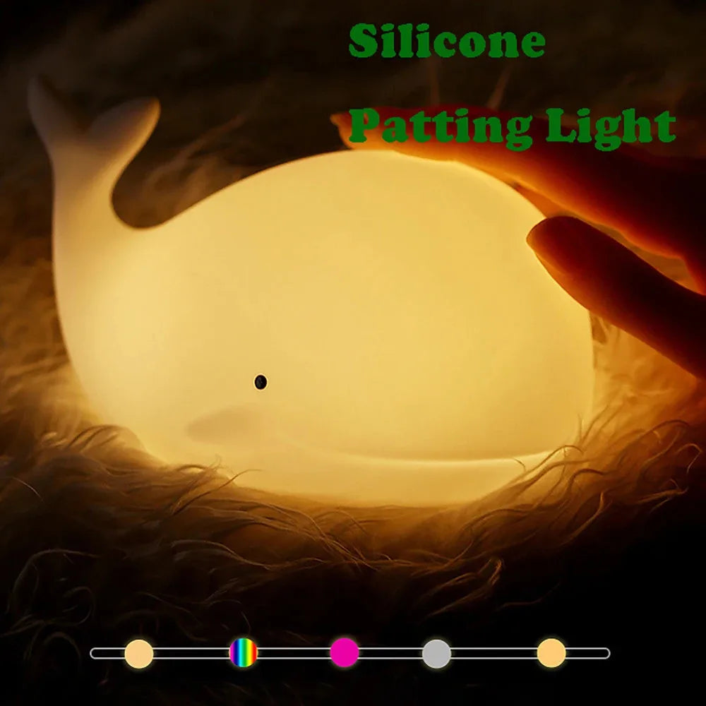 Soft Silicone Whale Night Light