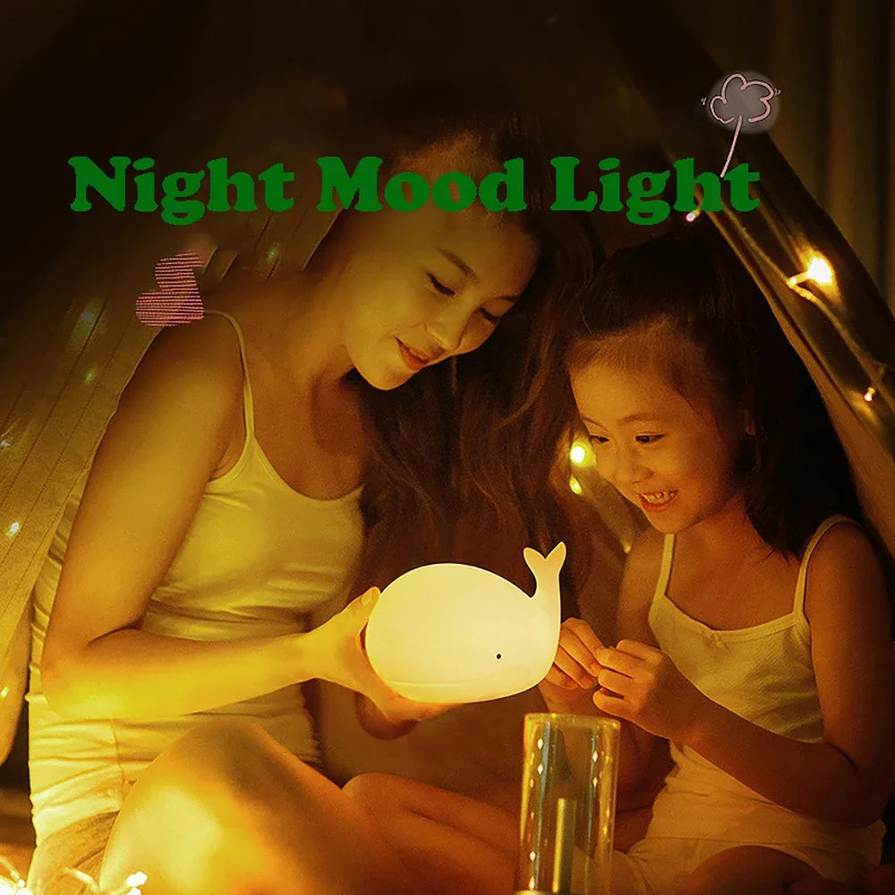 Soft Silicone Whale Night Light