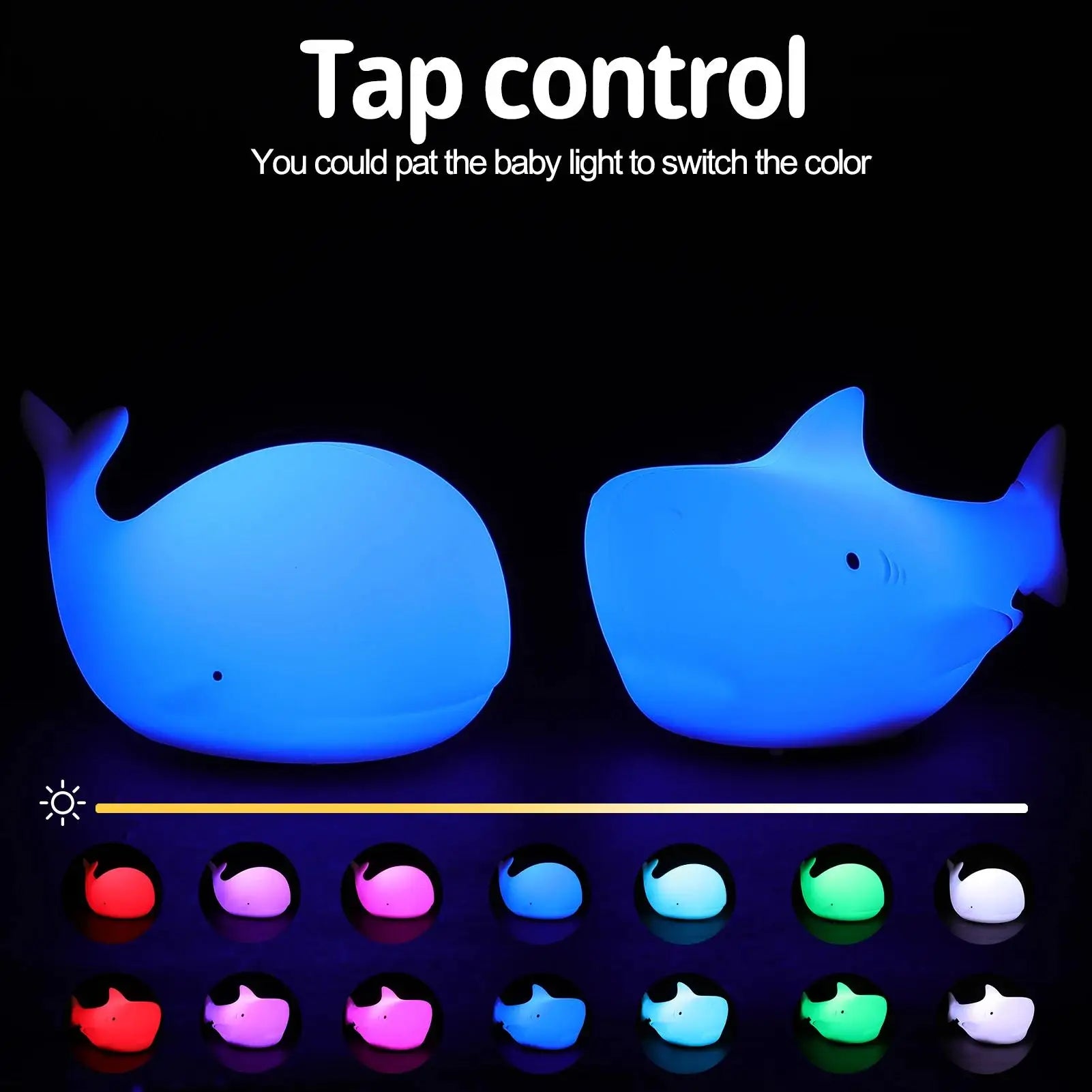 Soft Silicone Whale Night Light